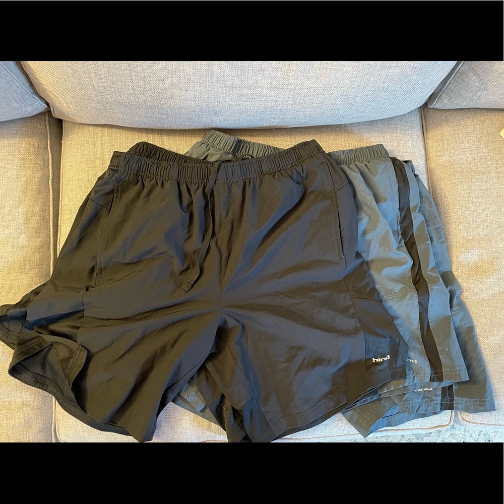 Hind men’s lines running shorts, blue/black, size M